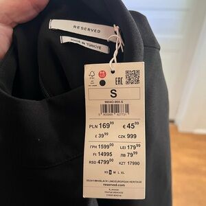 Reserved made in turkey nwt black mock neck black dress small